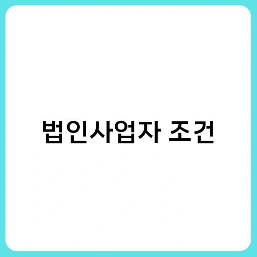 법인사업자 조건 3