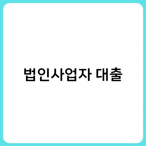 법인사업자 대출 1