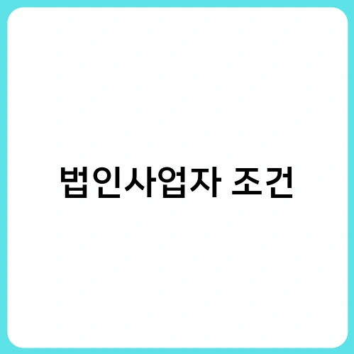 법인사업자 조건 1