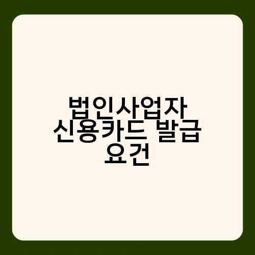법인사업자 신용카드 발급 요건 3