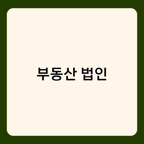 부동산 법인