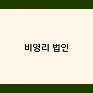 비영리 법인 설립 요건과 절차는 어떻게 되나요?