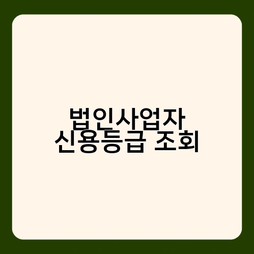 법인사업자 신용등급 조회 4