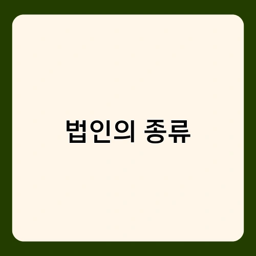 법인의 종류 3
